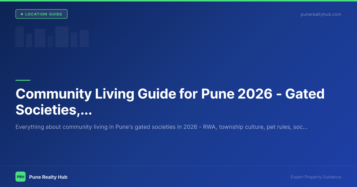 Large gated township in Pune with landscaped gardens, clubhouse and community spaces for residents